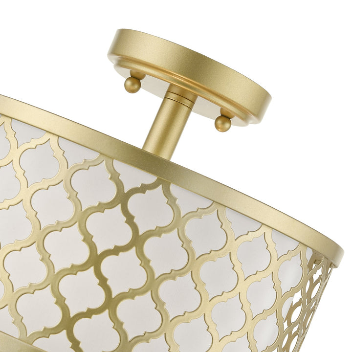2 Light Soft Gold Small Semi-Flush
