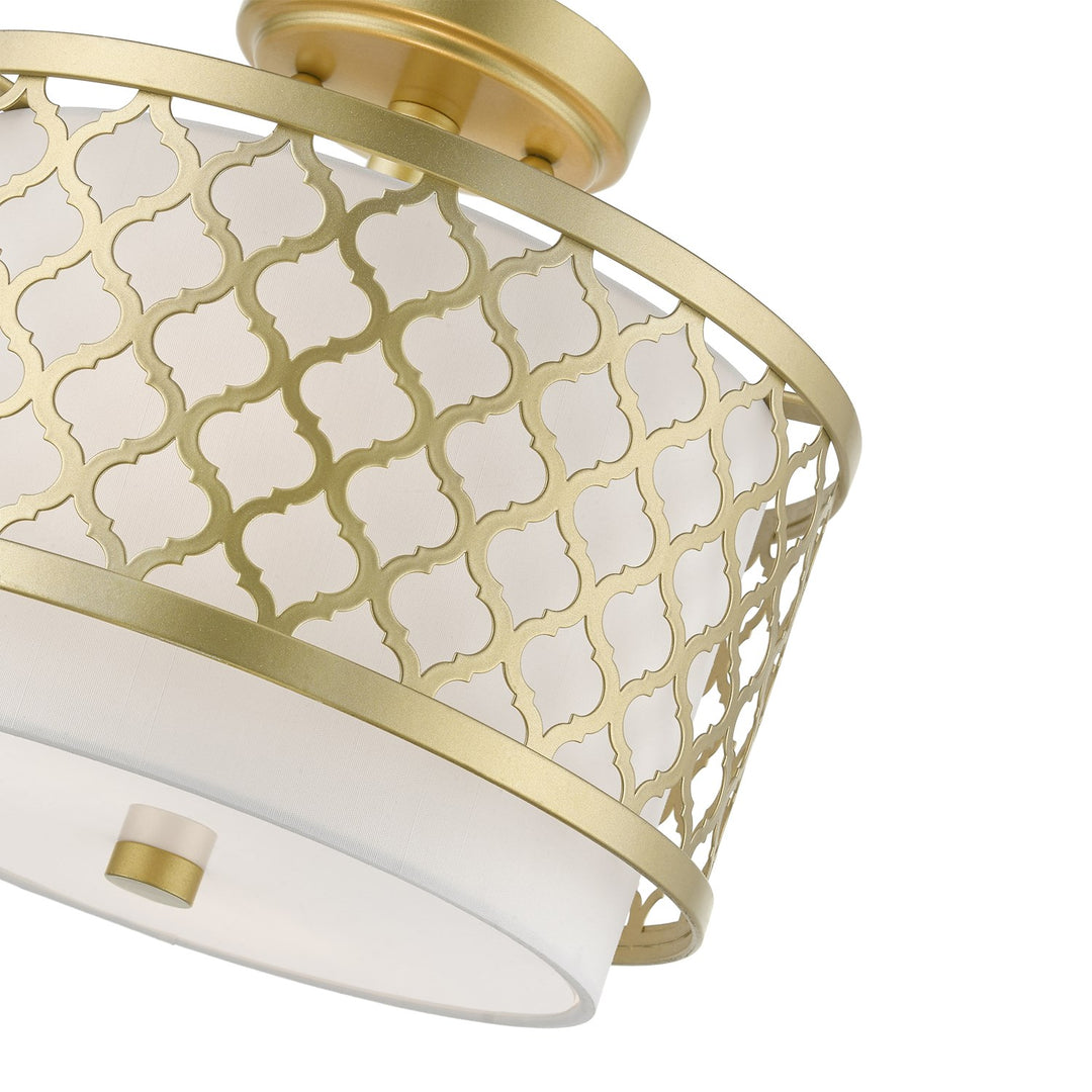 2 Light Soft Gold Small Semi-Flush