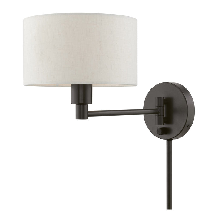 1 Light English Bronze Swing Arm Wall Lamp by Livex Lighting