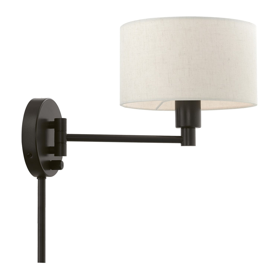 1 Light English Bronze Swing Arm Wall Lamp
