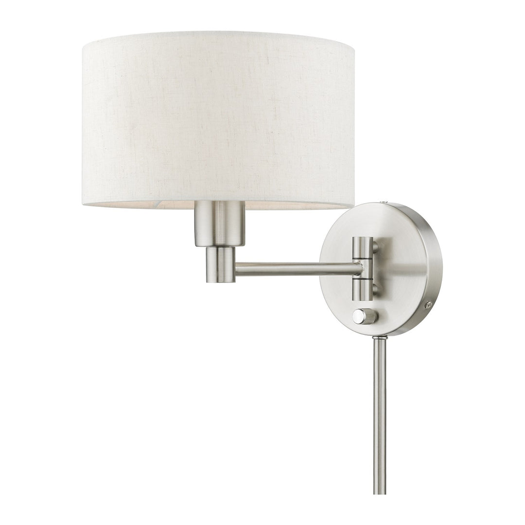1 Light Brushed Nickel Swing Arm Wall Lamp by Livex Lighting