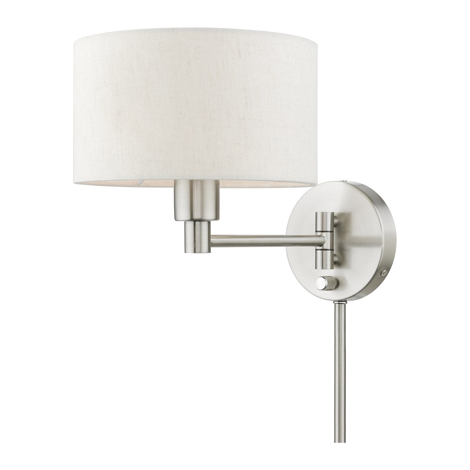 1 Light Brushed Nickel Swing Arm Wall Lamp by Livex Lighting
