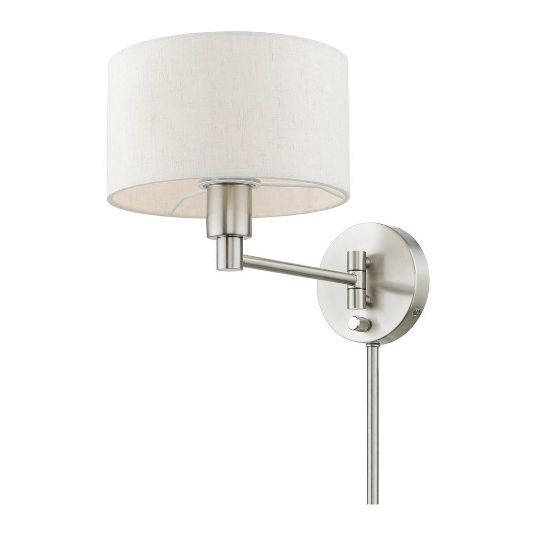 1 Light Brushed Nickel Swing Arm Wall Lamp