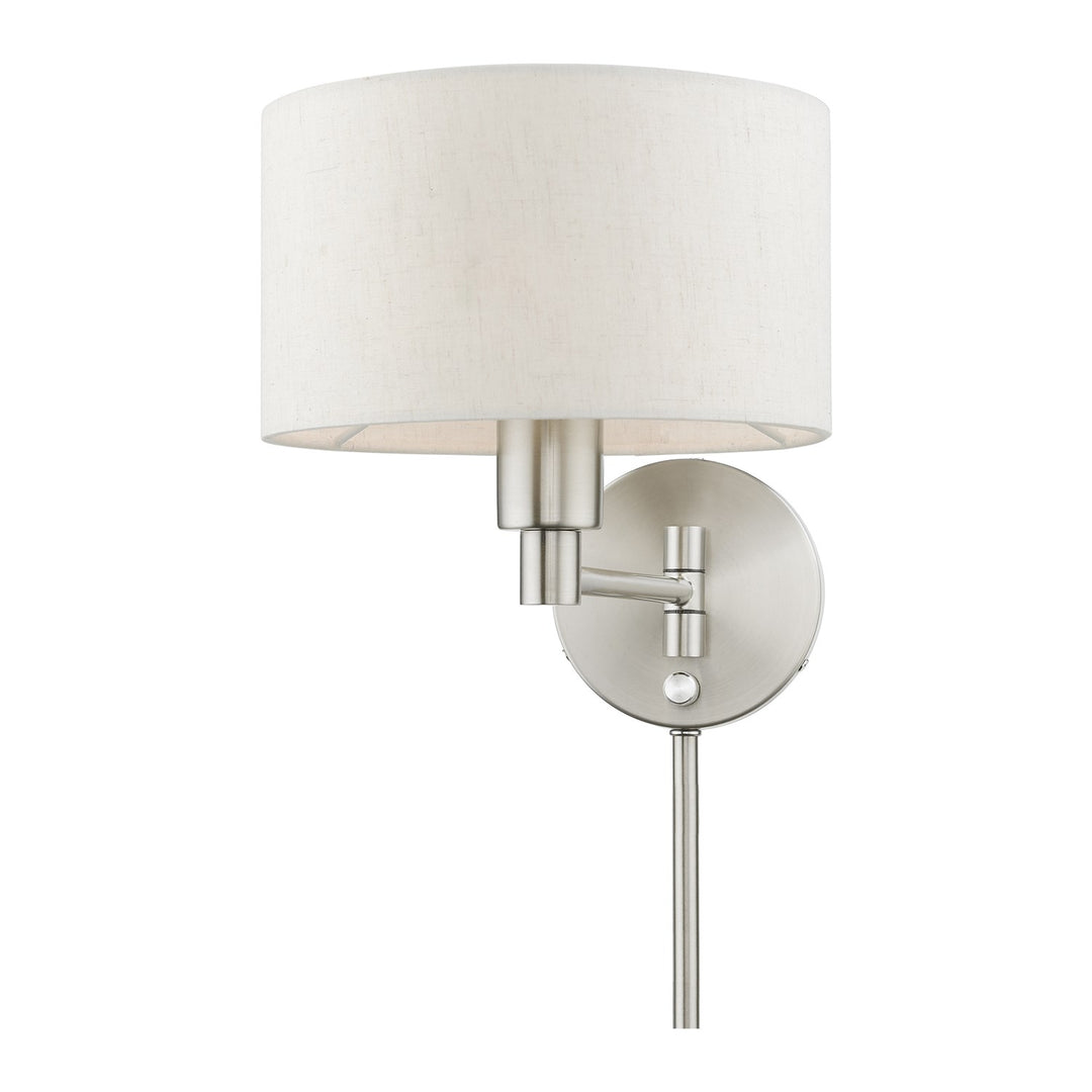 1 Light Brushed Nickel Swing Arm Wall Lamp