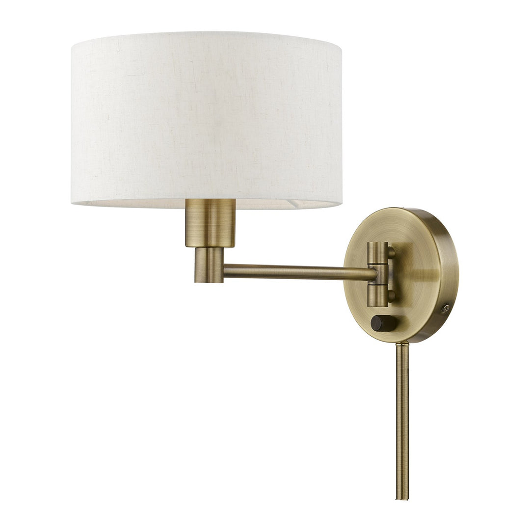 1 Light Antique Brass Swing Arm Wall Lamp by Livex Lighting