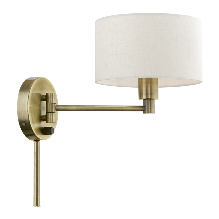 1 Light Antique Brass Swing Arm Wall Lamp