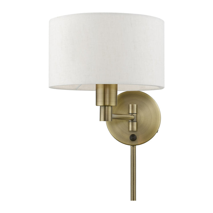 1 Light Antique Brass Swing Arm Wall Lamp