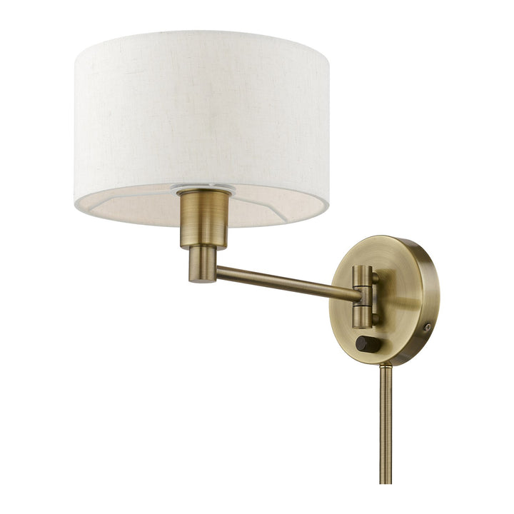 1 Light Antique Brass Swing Arm Wall Lamp