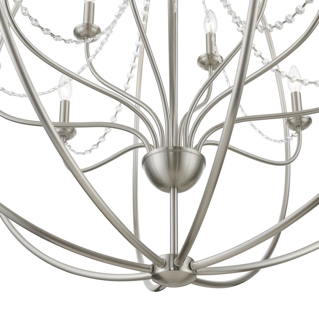 12 Light Brushed Nickel Grande Foyer Chandelier