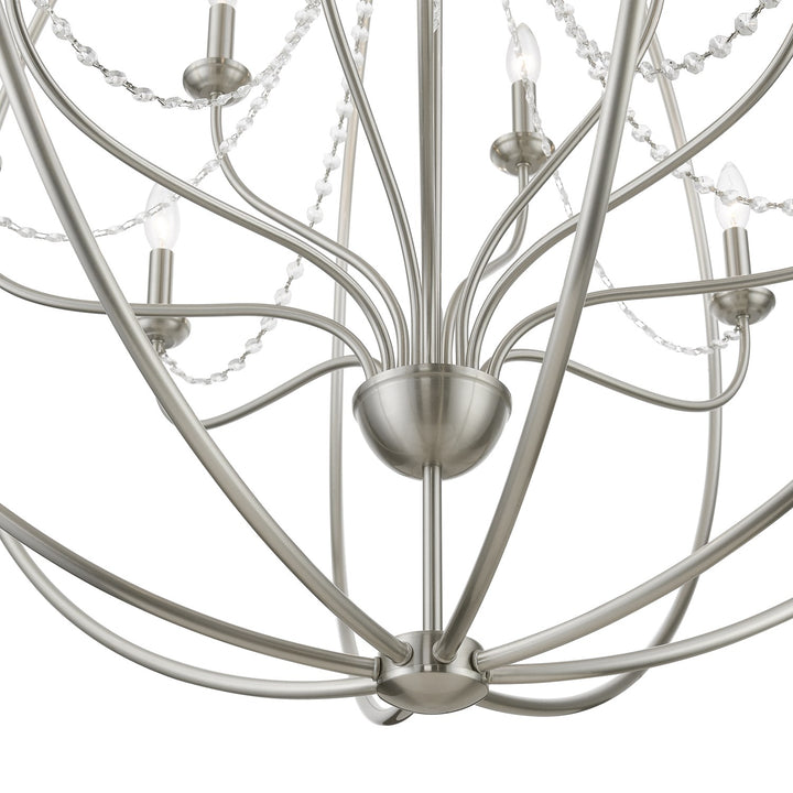 12 Light Brushed Nickel Grande Foyer Chandelier
