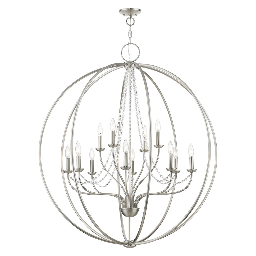 12 Light Brushed Nickel Grande Foyer Chandelier