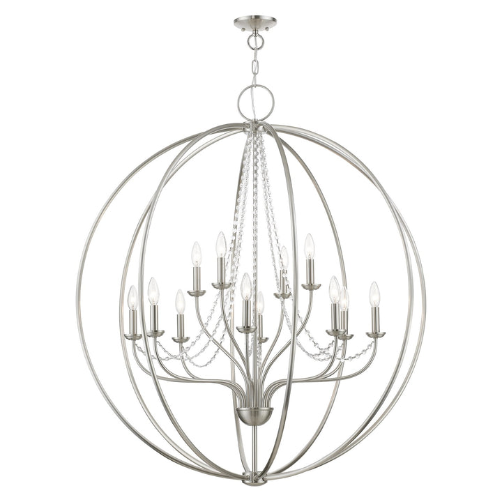 12 Light Brushed Nickel Grande Foyer Chandelier