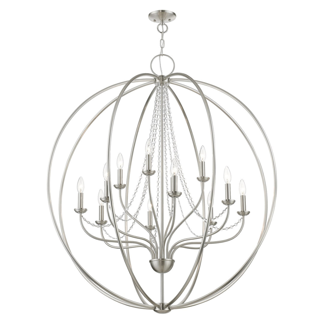 12 Light Brushed Nickel Grande Foyer Chandelier