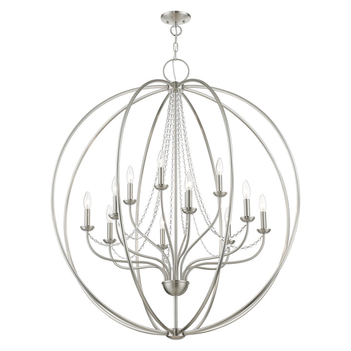 12 Light Brushed Nickel Grande Foyer Chandelier