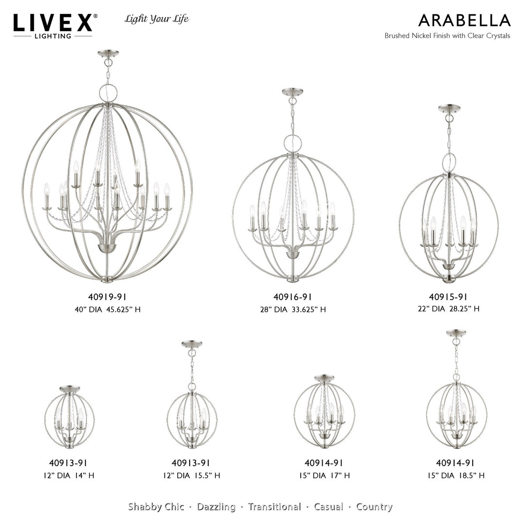 12 Light Brushed Nickel Grande Foyer Chandelier