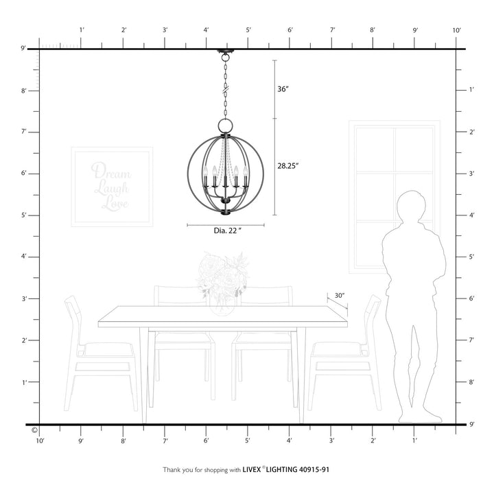 5 Light Brushed Nickel Globe Chandelier