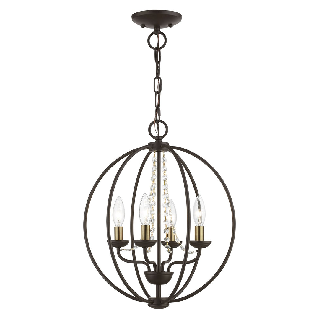 4 Light Bronze With Antique Brass Finish