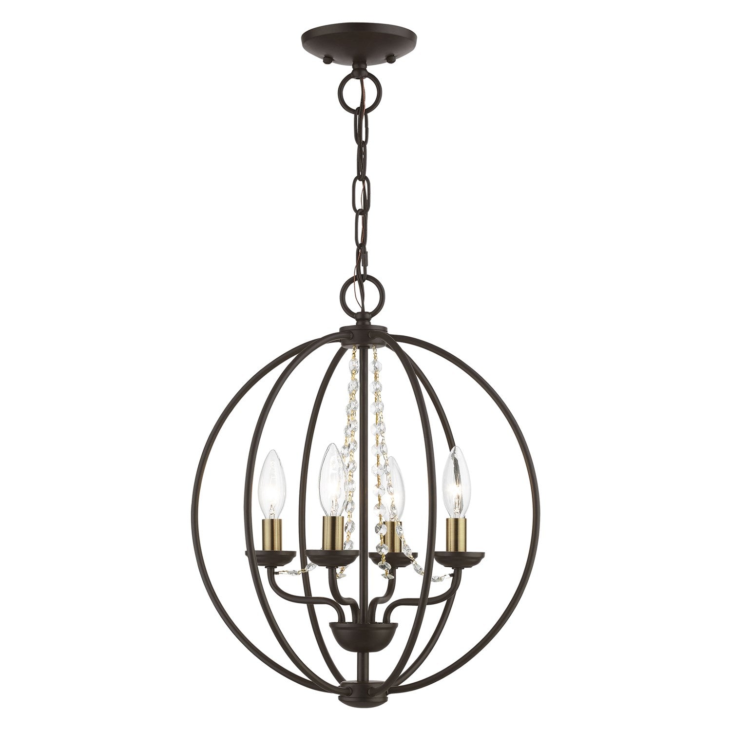 4 Light Bronze With Antique Brass Finish