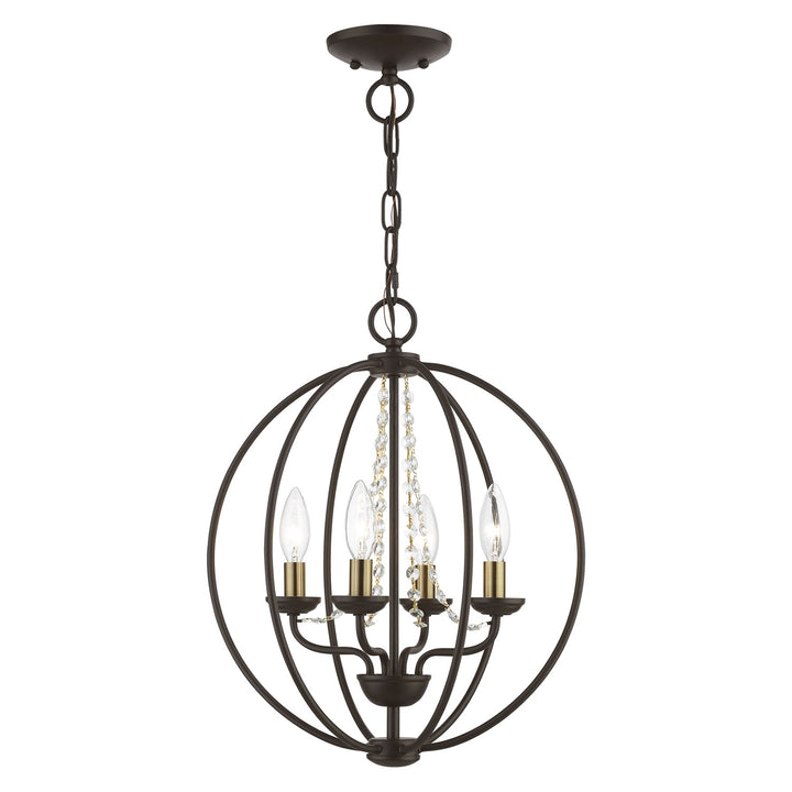 4 Light Bronze With Antique Brass Finish