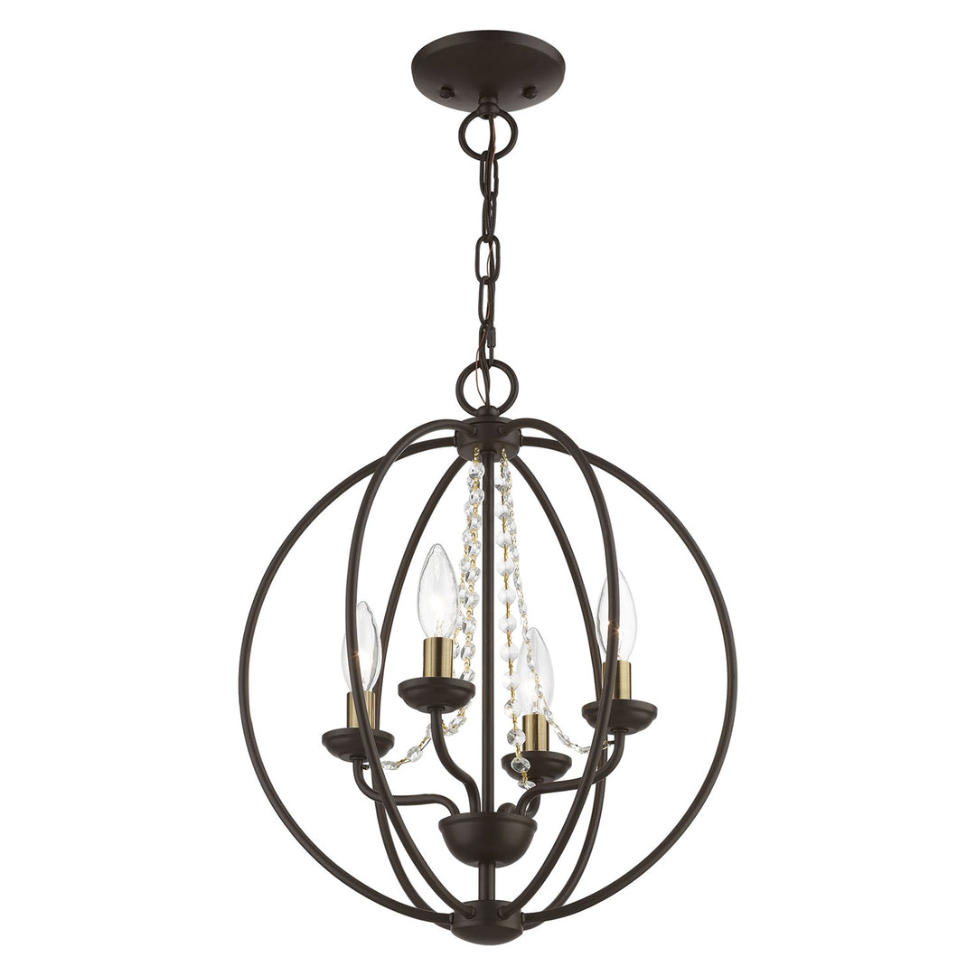 4 Light Bronze With Antique Brass Finish