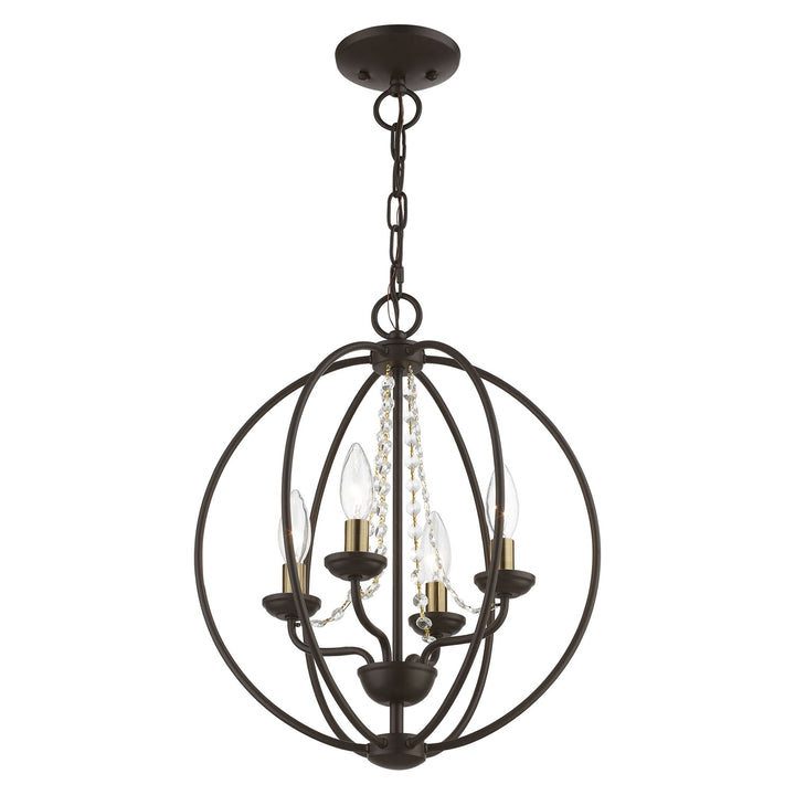 4 Light Bronze With Antique Brass Finish