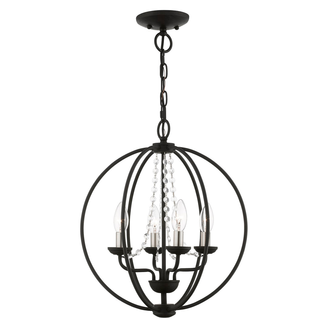 4 Light Black With Brushed Nickel Finish by Livex Lighting