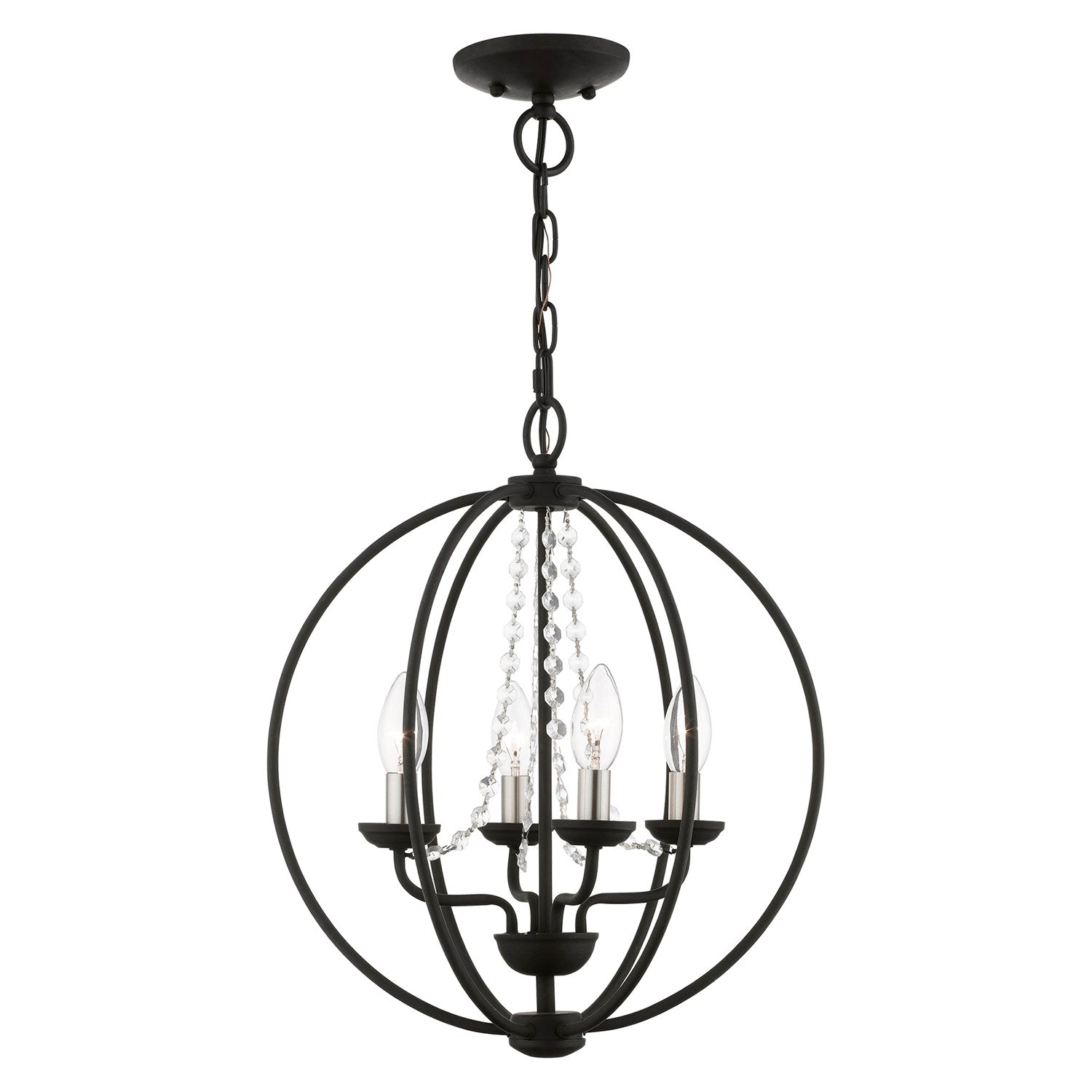 4 Light Black With Brushed Nickel Finish by Livex Lighting