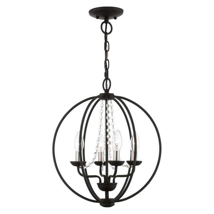 4 Light Black With Brushed Nickel Finish by Livex Lighting