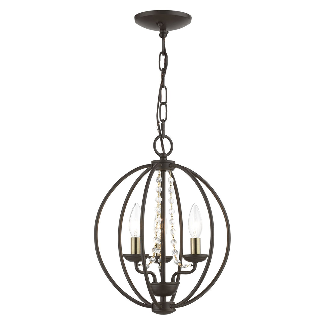 3 Light Bronze With Antique Brass Finish by Livex Lighting