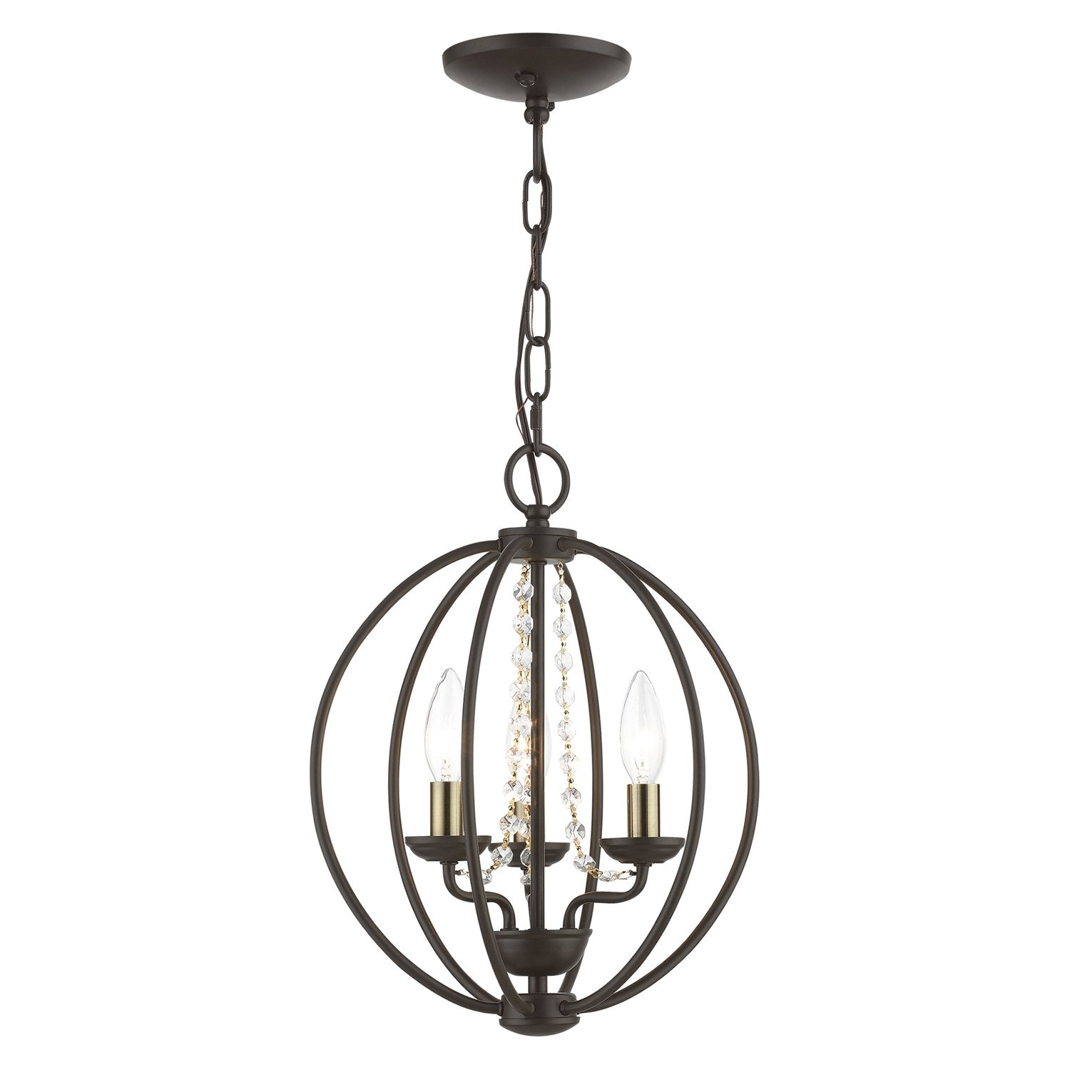 3 Light Bronze With Antique Brass Finish by Livex Lighting