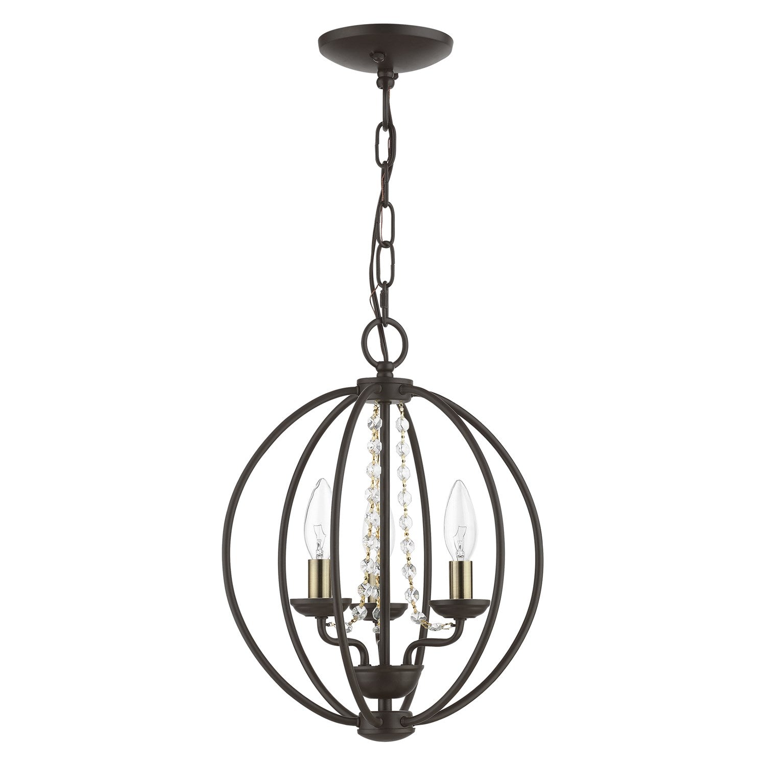 3 Light Bronze With Antique Brass Finish