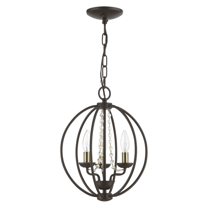 3 Light Bronze With Antique Brass Finish