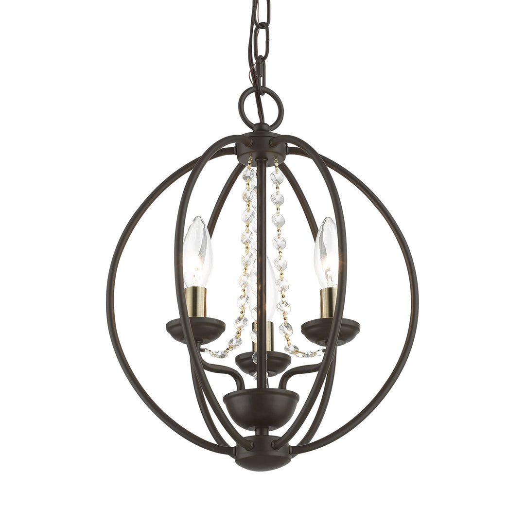 3 Light Bronze With Antique Brass Finish