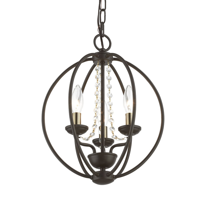 3 Light Bronze With Antique Brass Finish