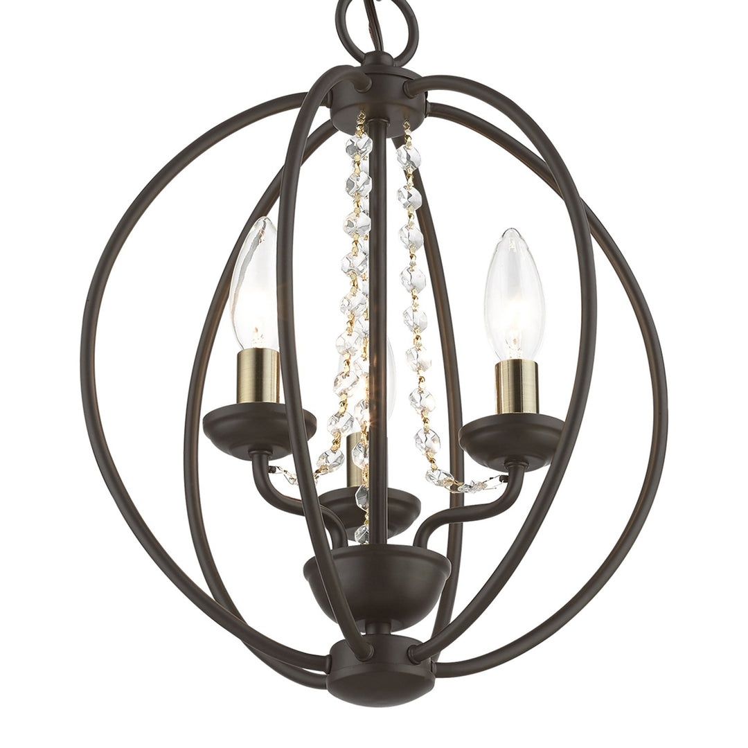 3 Light Bronze With Antique Brass Finish
