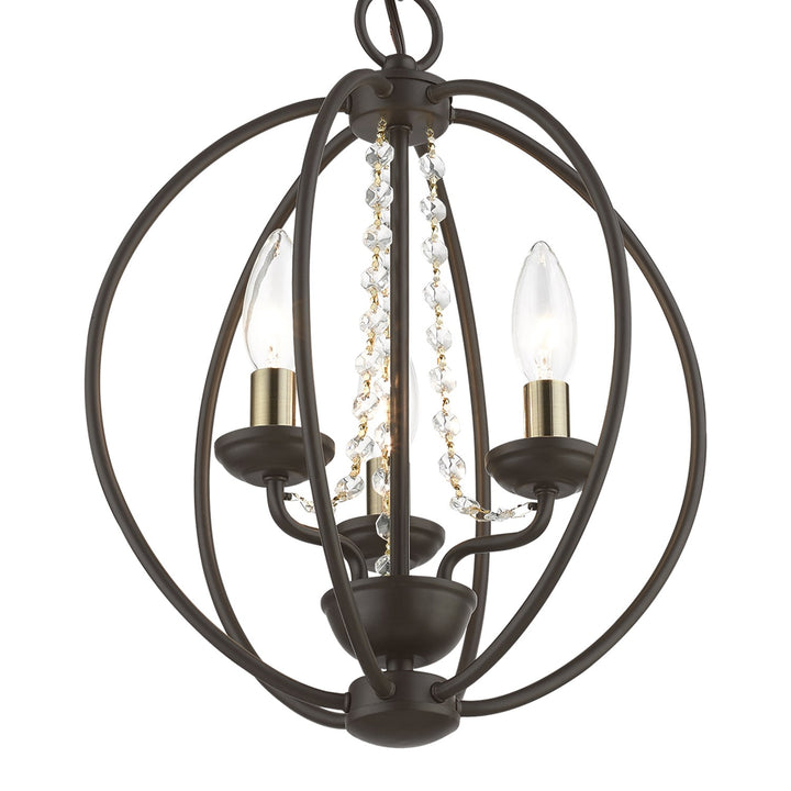 3 Light Bronze With Antique Brass Finish