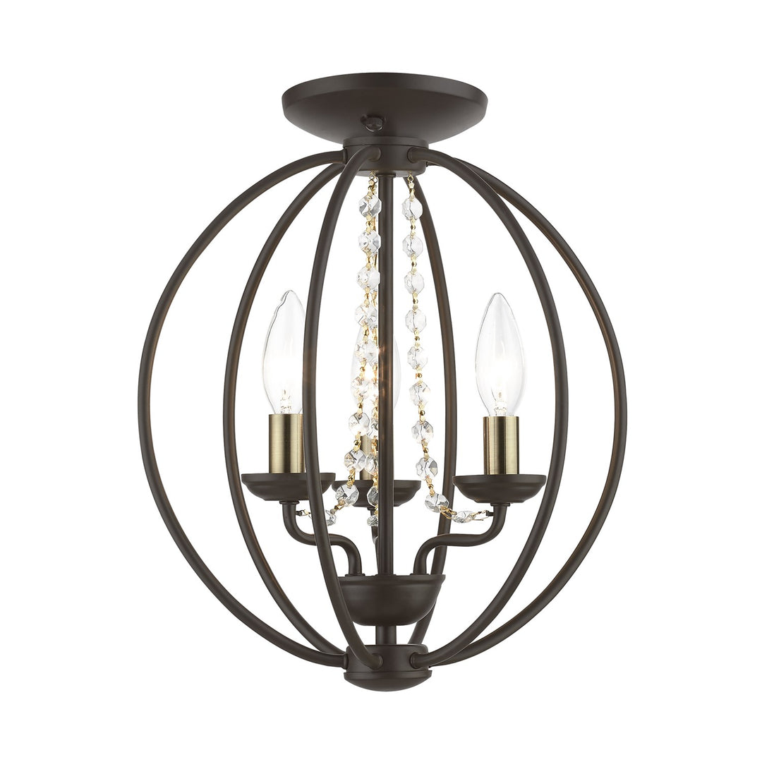 3 Light Bronze With Antique Brass Finish