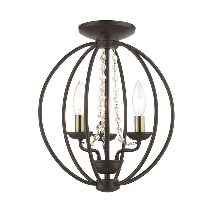 3 Light Bronze With Antique Brass Finish