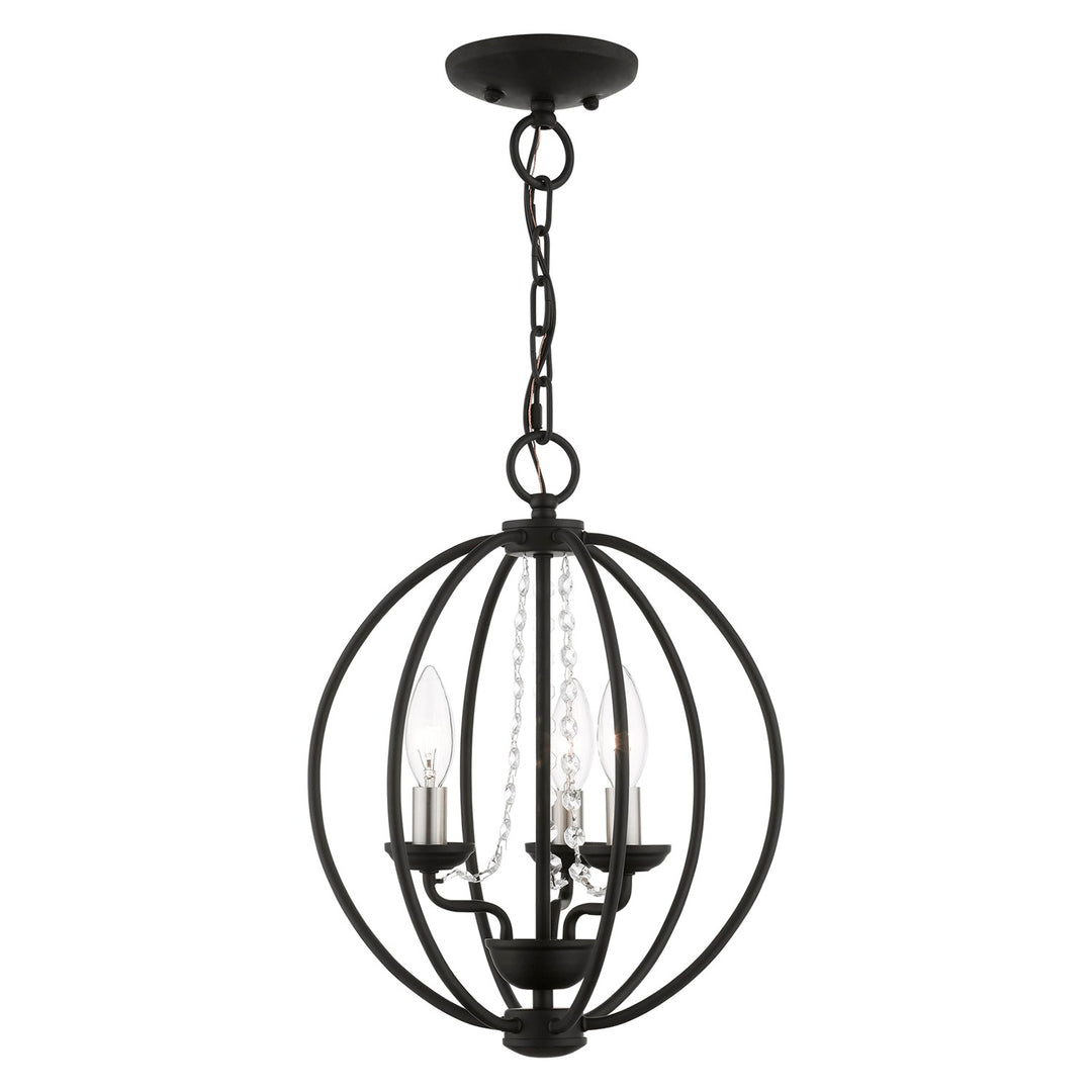 3 Light Black With Brushed Nickel Finish by Livex Lighting