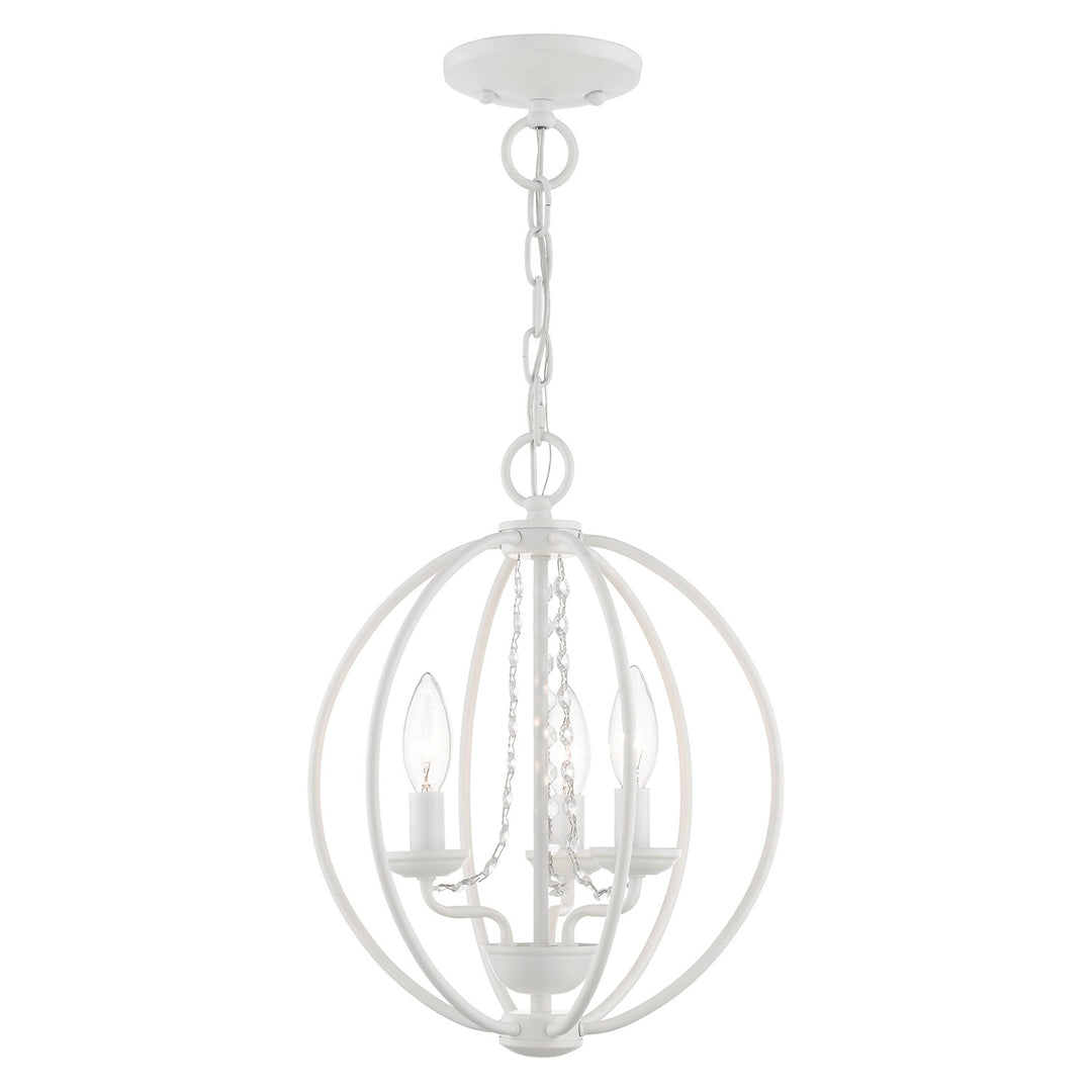 3 Light White Globe Convertible Mini Chandelier/ Semi-Flush by Livex Lighting