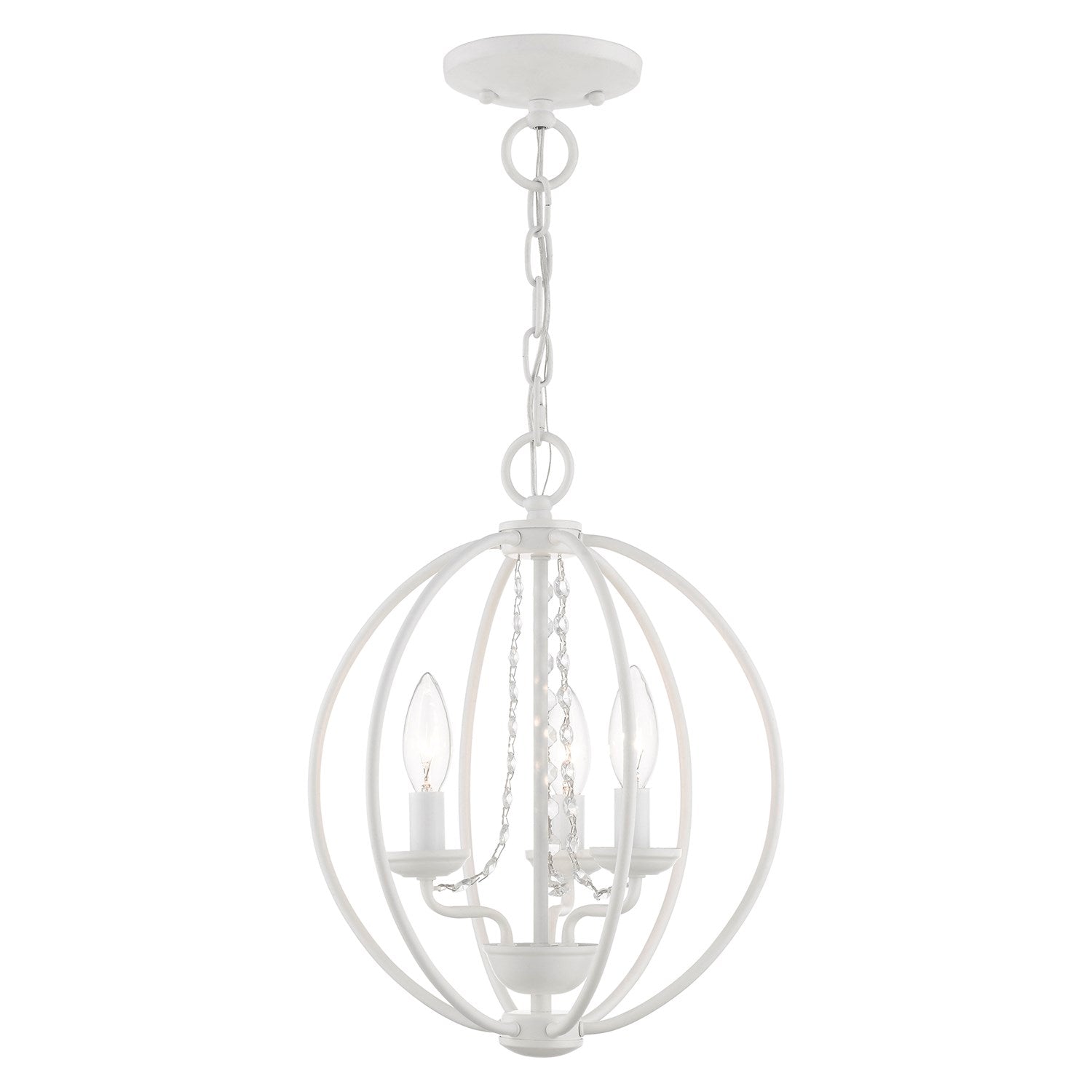 3 Light White Globe Convertible Mini Chandelier/ Semi-Flush by Livex Lighting