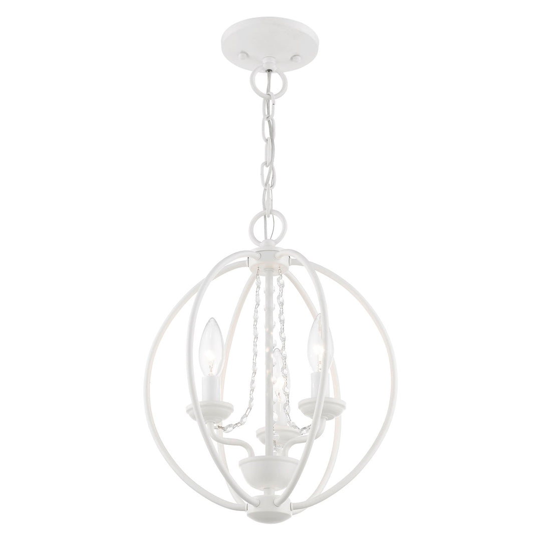 3 Light White Globe Convertible Mini Chandelier/ Semi-Flush