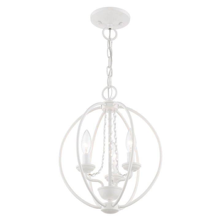 3 Light White Globe Convertible Mini Chandelier/ Semi-Flush