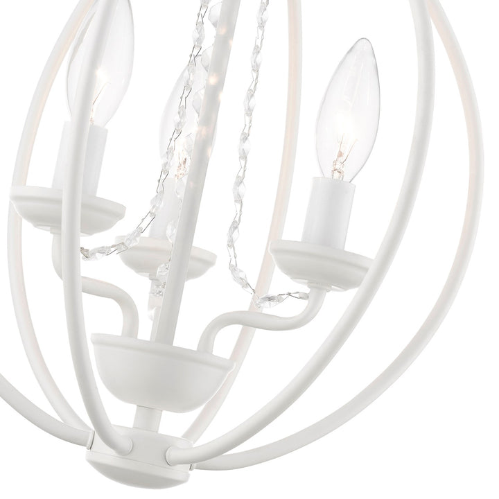3 Light White Globe Convertible Mini Chandelier/ Semi-Flush