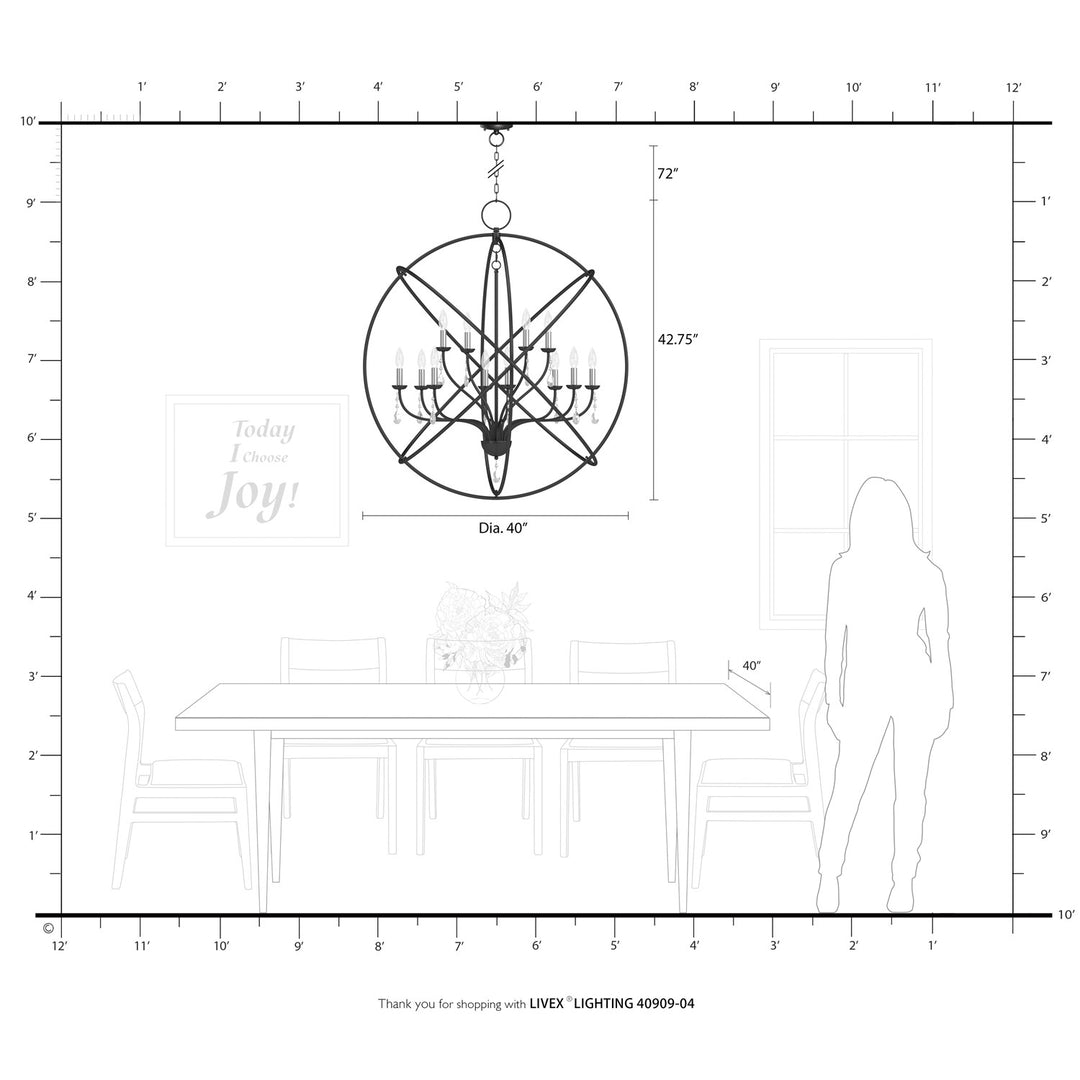12 Light Black With Brushed Nickel Finish Candles Grande Foyer Chandelier