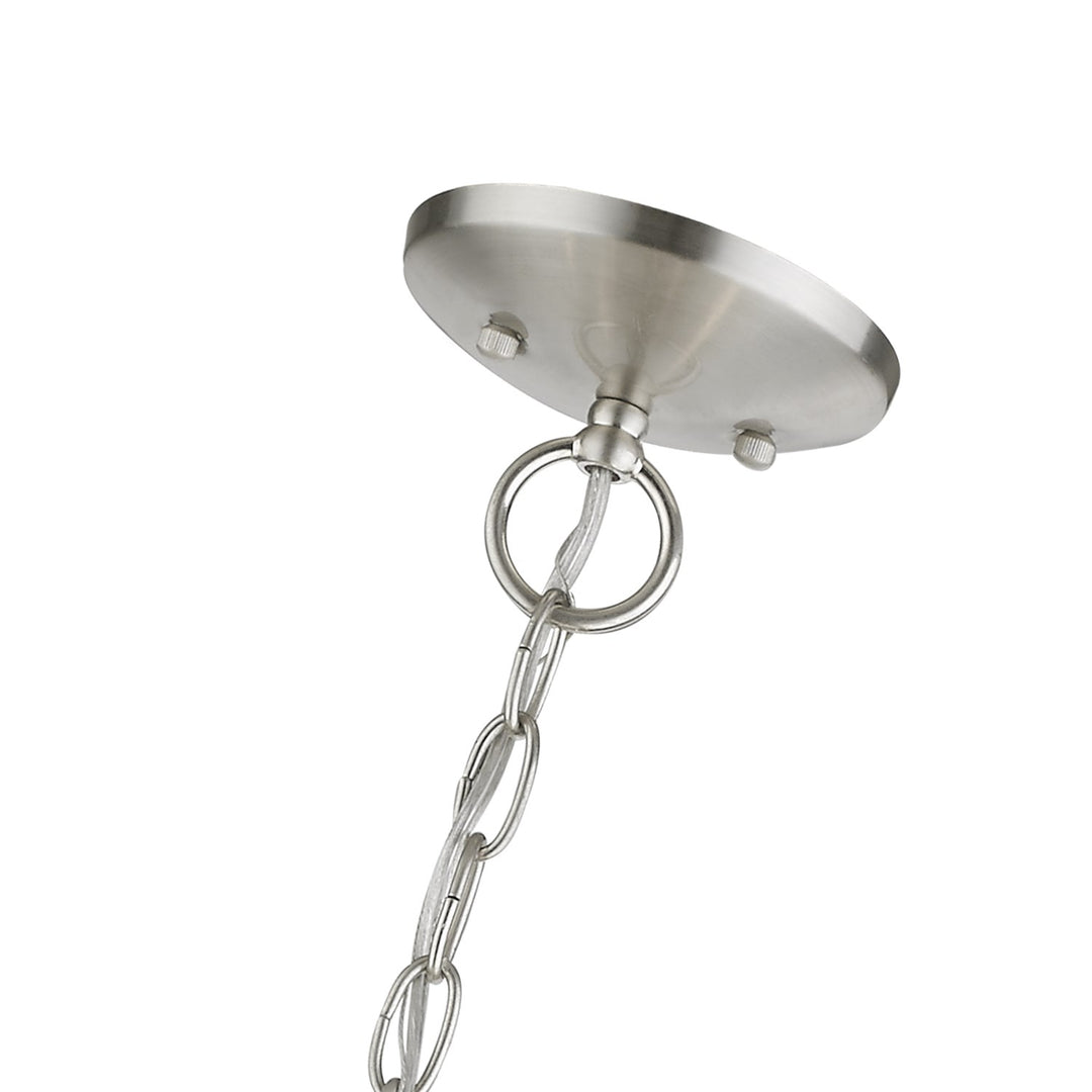 6 Light Brushed Nickel Globe Pendant Chandelier