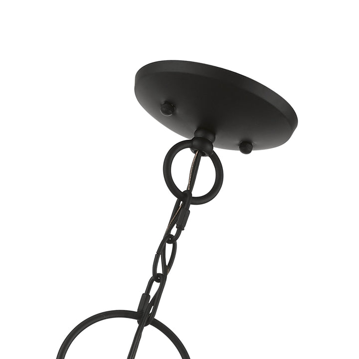 6 Light Black With Brushed Nickel Finish Candles Globe Pendant Chandelier