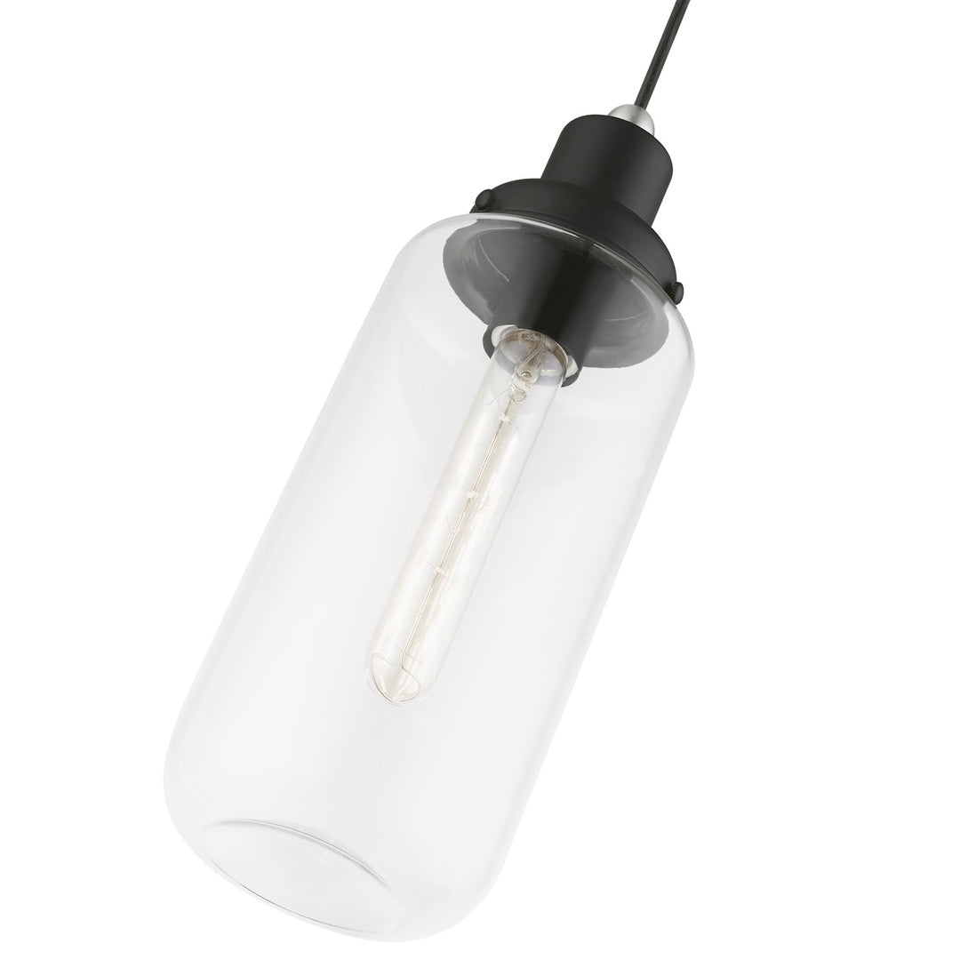 1 Light Black With Brushed Nickel Accent Mini Pendant