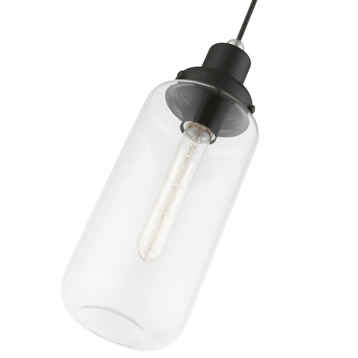 1 Light Black With Brushed Nickel Accent Mini Pendant