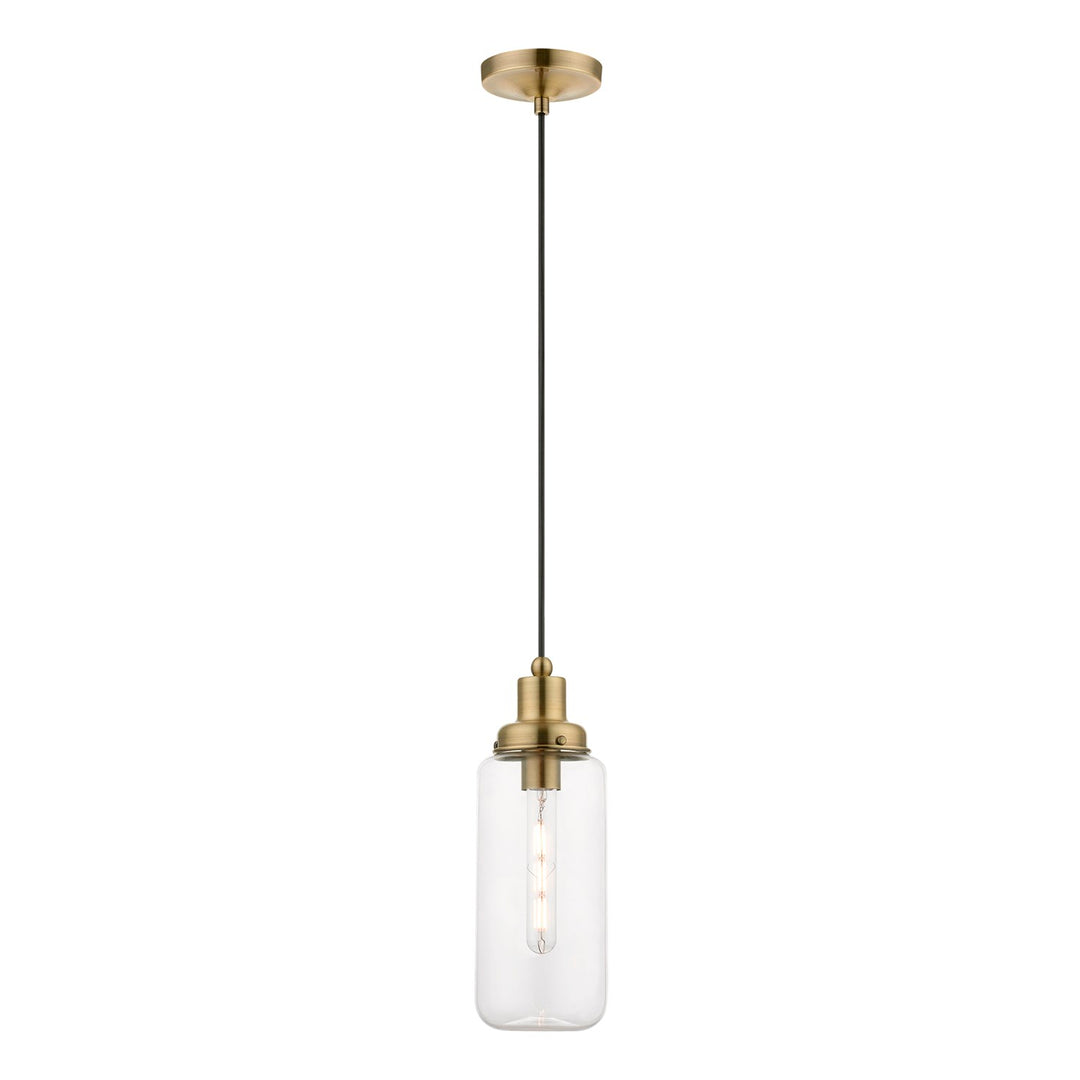 1 Light Antique Brass Mini Pendant by Livex Lighting